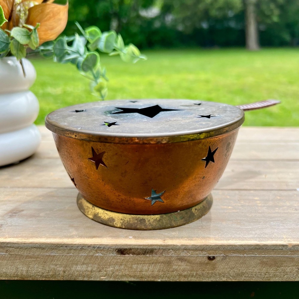 Vintage Copper and Brass Star Candle Holder